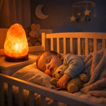 Lampa solna do spania czerwona SÓL HIMALAJSKA  z KOPALNI waga 5-6 kg dla niemowląt